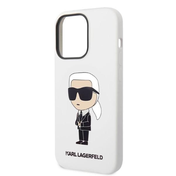 Karl Lagerfeld KLHCP14LSNIKBCH iPhone 14 Pro 6.1" hardcase biały/white Silicone Ikonik