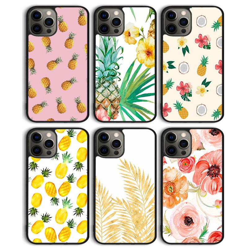 Watercolor Palm Leaves PINEAPPLE Phone Case Cover for iPhone 17 Air 16 15 14 13 11 12 Pro Max Plus Shell Coque