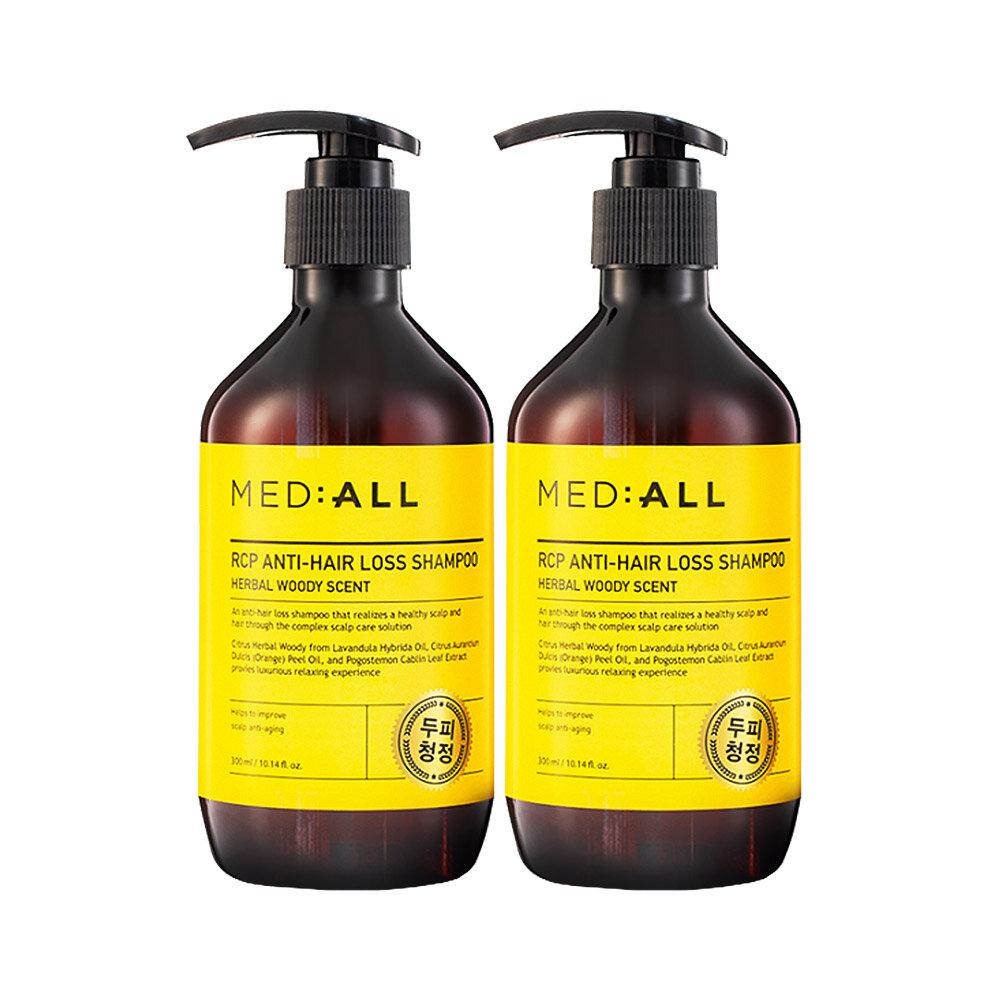 MED:ALL Scalp Cleansing, Hair Loss Relief, Woody Scent Shampoo (2 x 300ml)
