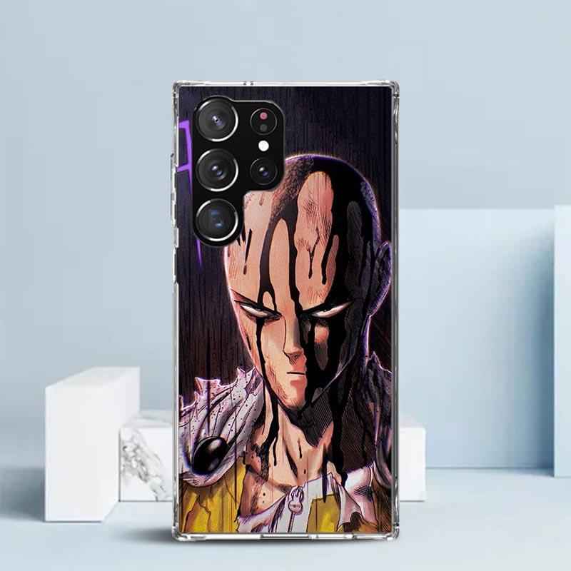 One P-Punch-Man Saitama King Soft Cover for Samsung Galaxy S25 Edge S26 S24 S23 Ultra Phone Case S22 S21 Plus S20 FE Print Patte