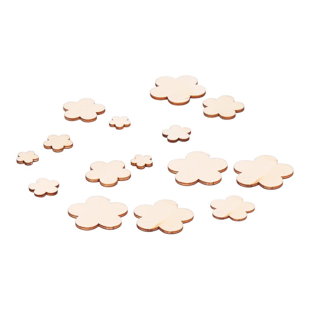 100 szt. DIY Niedokończone Drewniane Kawałki Kształt Kwiatu Śliwy Rękodzieło do Kartki z Życzeniami Dekoracja Albumu