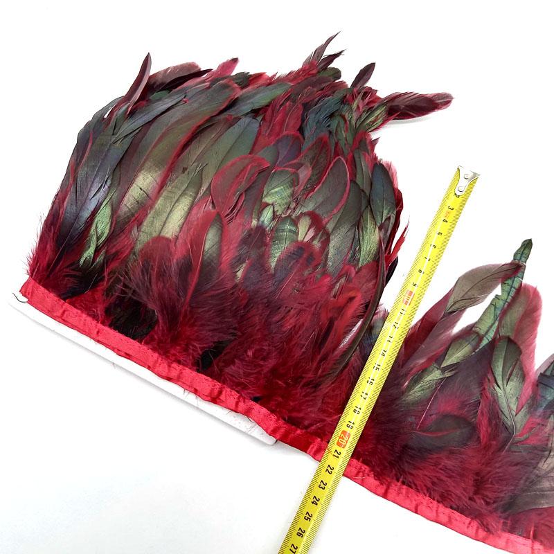 5-10Meter Natural Chicken Rooster Tail Feathers Trims Fringe Plumas Wedding Party Dress Decoration Needlework Accessories13-18cm