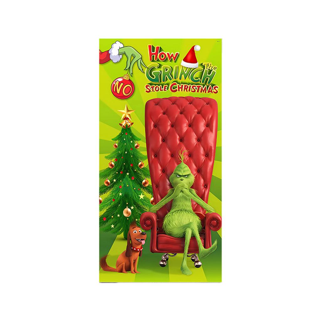 Christmas Door Cover,Christmas Door Decoration, Front Door Decor Holiday Xmas Party Supplies 78.7x35.4Inch