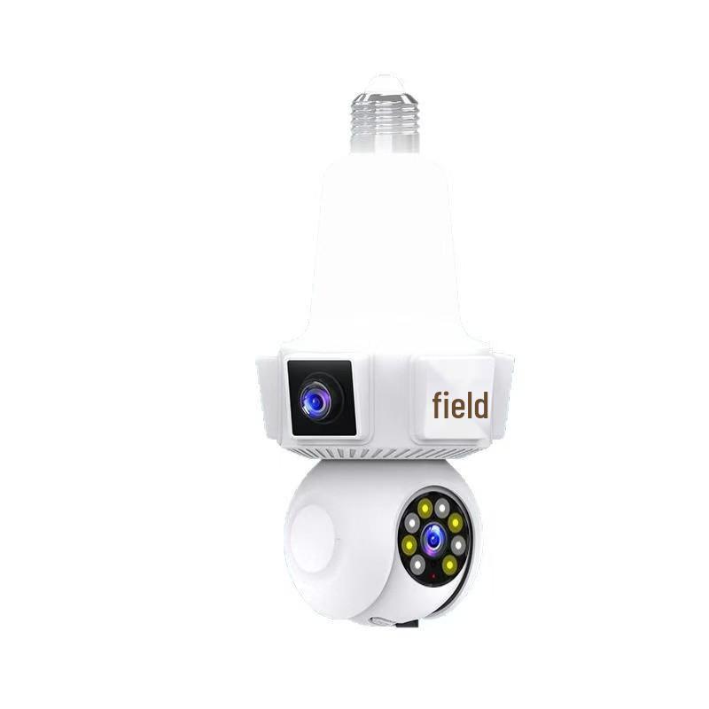 Smart WiFi Indoor Surveillance Camera with Three-Head Light Socket and Mobile Remote Control