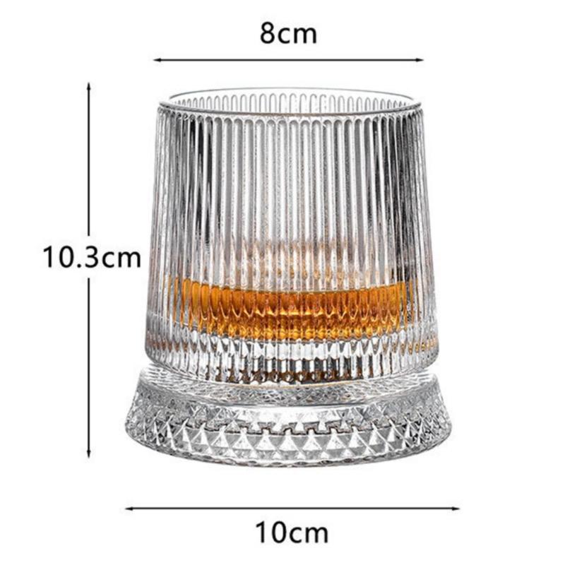 Premium Clear Whiskeys Glass with Rotating Base for Stress Reduction Crystal Cocktail WIne Glass Elegant Glassware Gift