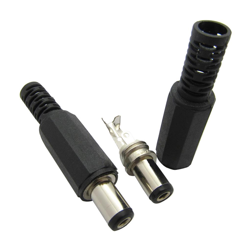 15Pcs for DC Power Plug 5.5x2.1mm for Dc Plug 5.5-2.1 Wire Type Standard Length 9mm for DC Male Plug Power Supply DIY fo