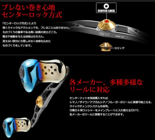 LIVRE 11921 CRANK 140 with Trigger Knob, Daiwa/ABU Left-Handed Reel, Gunmetal & Gold, FLDK140-TR-GMG