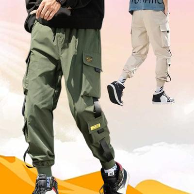 Fashion Men's Cargo Pants Casual Hip Hop Hit Color Multiple Pockets Trousers Streetwear Pants Sportswear Sweatpants