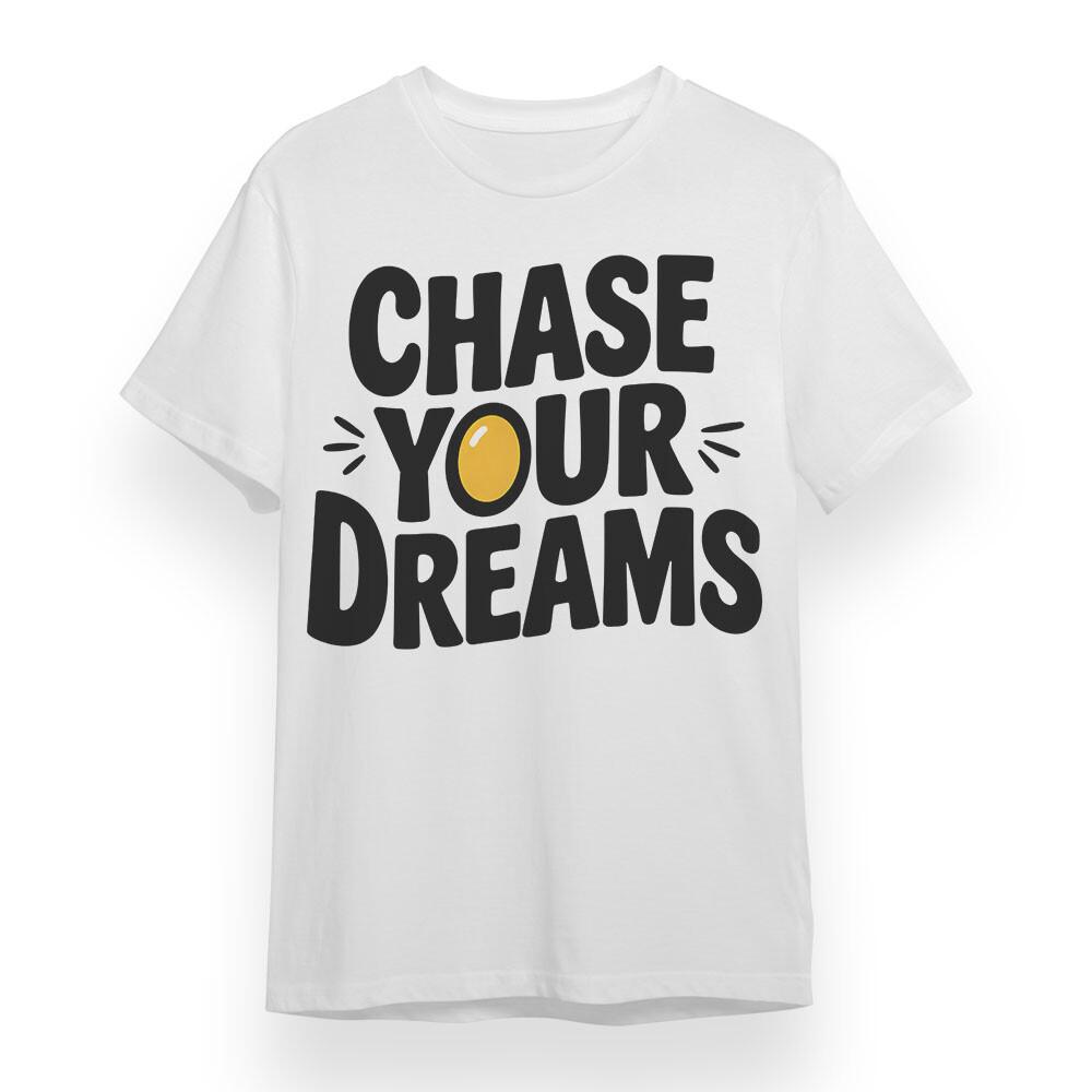 

Men s Plus Size Soft T-shirt With Chase Your Dreams Unisex White 100% Cotton Tee 2XL