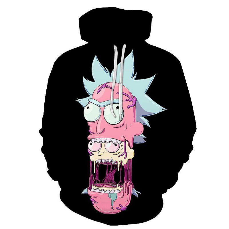 3d And Rick Print Womenmen Pullover Hoodie Sweatshirt Tops Jumper