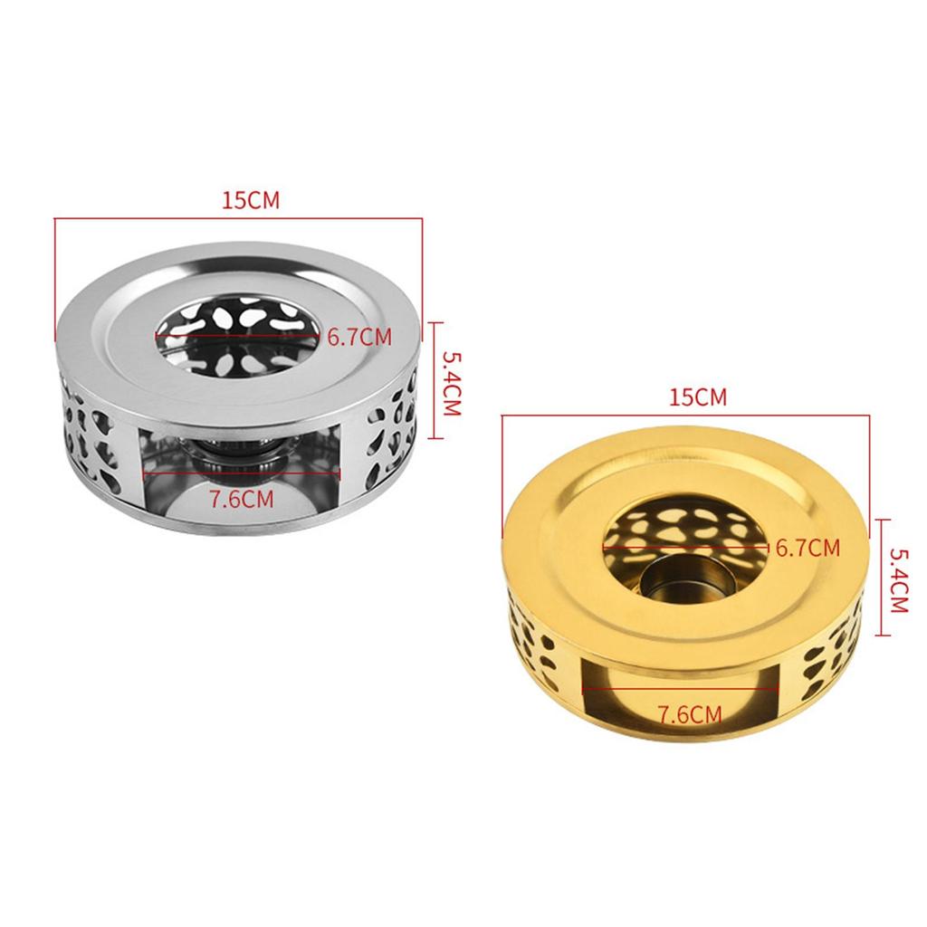 Circular Tea Teapot Warmer Stainless Steel Hollow Design Coffee Pots Stand for Household