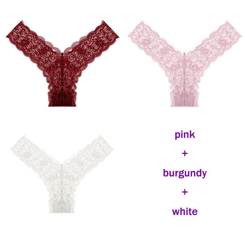 CINOON 3 Teile/los frauen höschen Transparent Low-Taille Unterhose Aushöhlen Tanga Weibliche Nahtlose G-String Sexy Unterwäsche Spitze Dessous panty