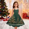 Children's Fashion Casual Christmas Print Sexy Off-the-shoulder Punk Retro Dress