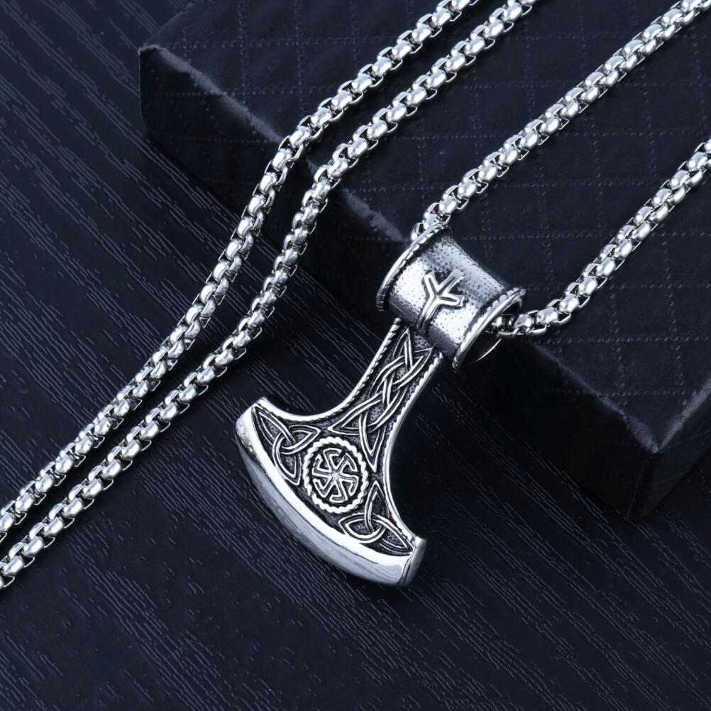 European and American Fashion Cross Text Titanium Steel Necklace Steel Chain 60CM