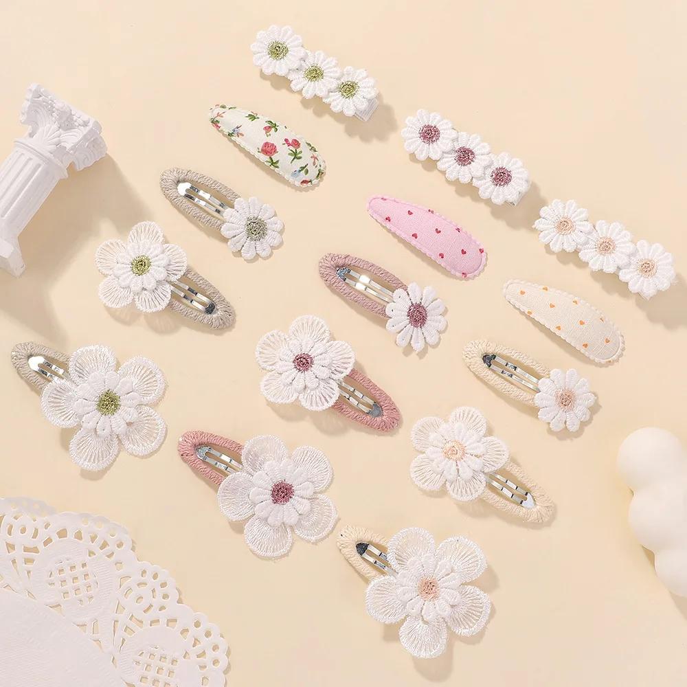 BABY SCHLEIFEN 5Stk/Set Süße Blume Pony Haarspange Mädchen Haarspange Ins Stil Gänseblümchen Haarnadel Mode Ornamente Haarschmuck