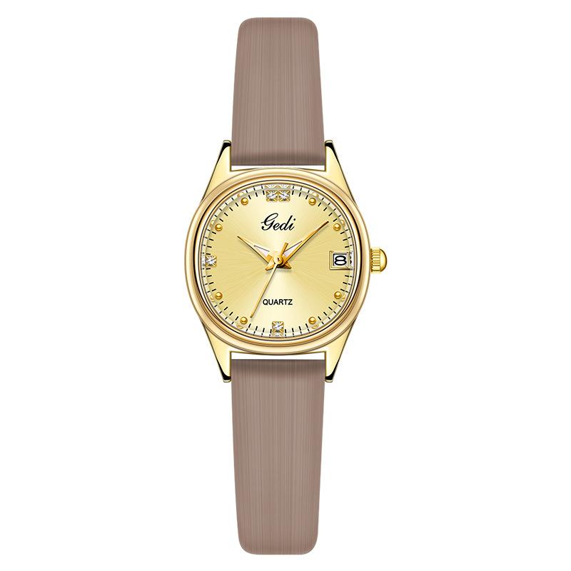 Small Student Watch Niche High-End Calendar Watch Women'S Light Luxury High-Value Oval Watch