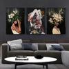 Abstract Women Head With Flowers Canvas Painting Modern Figure Posters And Prints Wall Art Picture for Living Room Home Decor