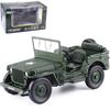 1:18 Willys MB Ejército de EE. UU. Segunda Guerra Mundial Jeep Militar 4x4 Militar Todoterreno Vehículo de Mando Modelo de Aleación Modelo de Coche de Metal Fundición a Presión Regalo para el Hogar