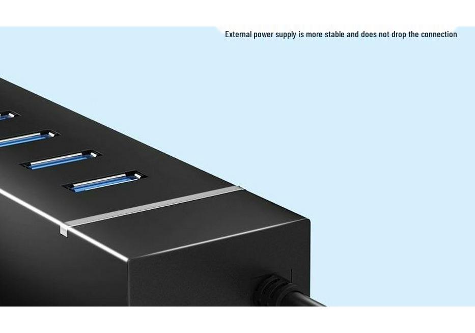 USB 3.0 High-Speed Multi-Port Hub with Vertical Extension for Laptops and Desktops.