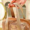 [Lightweight Travel] Chic White Mesh Cosmetic Bag | Breathable, Lightweight | Travel Organizer for Women