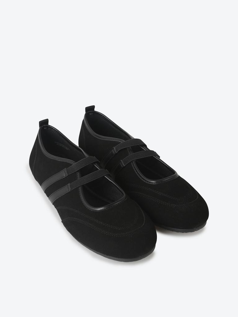 Shoopen Suede Two-Band Mary Jane Flat Sneakers Hpwpdga301