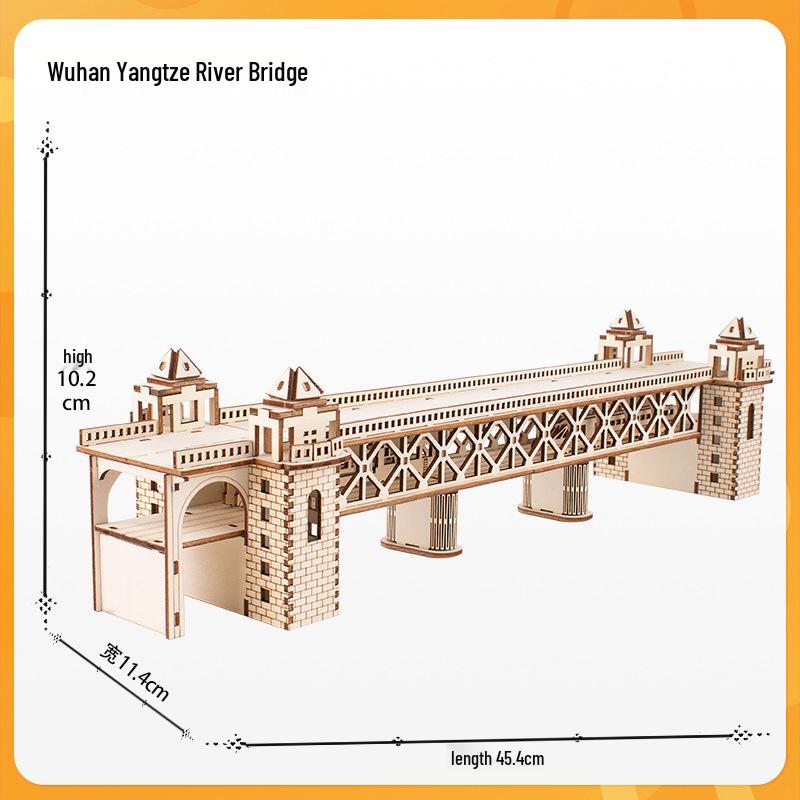 Wuhan Yangtze Bridge DIY Wooden 3D Puzzle Model