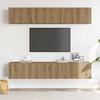 VidaXL Meubles TV muraux 4 pcs chêne artisanal bois d'ingénierie, banc TV, meuble hifi, centre de divertissement, buffet TV, 3328944