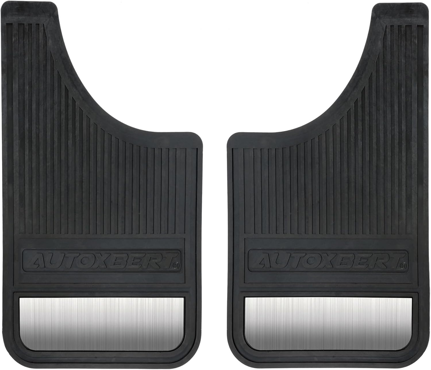Universal Heavy Duty Mud Flaps, Front Rear Splash Guards with Stainless Steel Plates (Set of 2, Black)