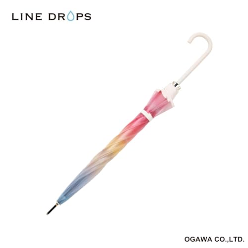 Ogawa (Ogawa) Long Vinyl Umbrella, Sky, LINEDROPS, 60cm, 8 Ribs, Deep Tension, Jump-Style, 57356