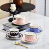 European Style Gold Edged Bone China Coffee Cup with Dish Office Light Luxury Ceramic Mug Afternoon Tea Cups Household Drinkware