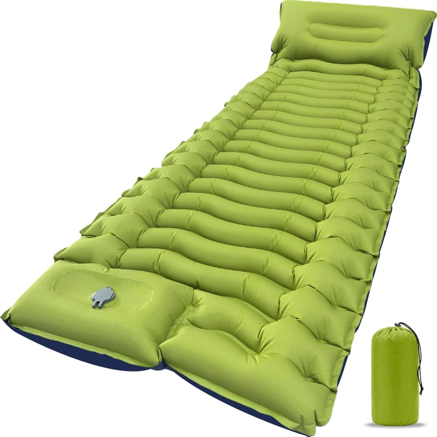 

Sleeping Pad, Ultralight Camping Mattress With Pillow, Built-In Foot Pump Inflatable Sleeping Pad Compact For Camping Backpacking Traveling Hiking