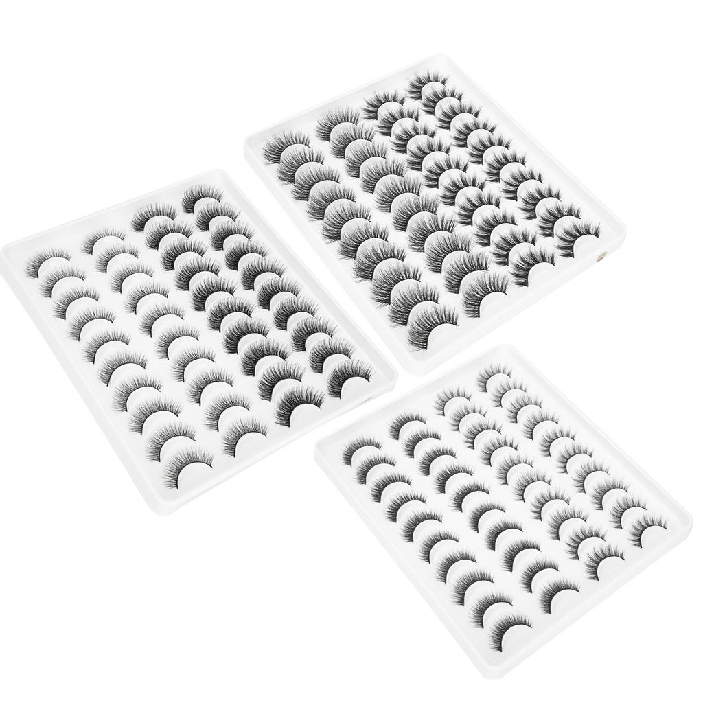 20 Pairs Makeup Long Thick False Eyelashes Daily Use Curly Dense False Lashes Set