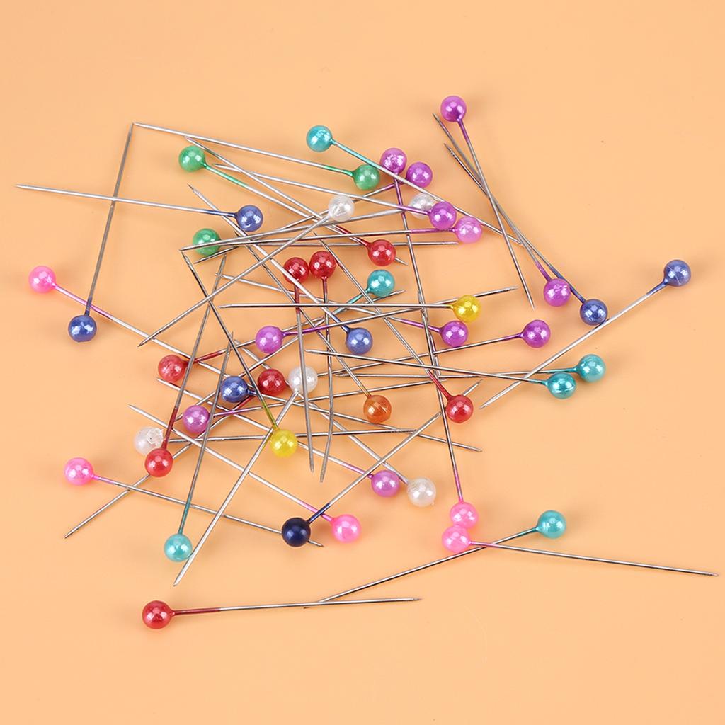 Quilting Pins with Beading Needles, Pin Cushion Bottle with Orange Fabric, Sewing Craft for Hijab, Sewing, Placemat, Dress Marking, 500 Pieces