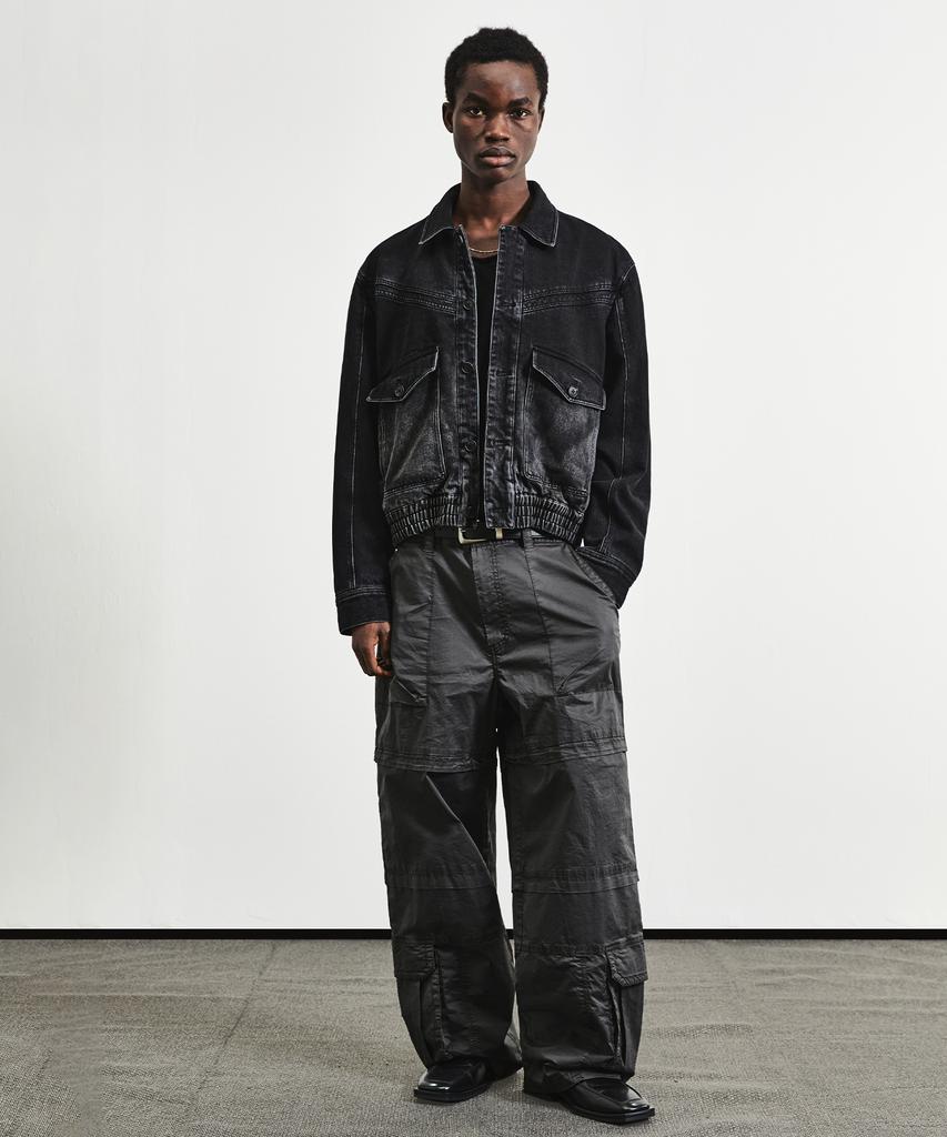 LMOOD Dipin Garment Washed Cargo Pants Charcoal Grey