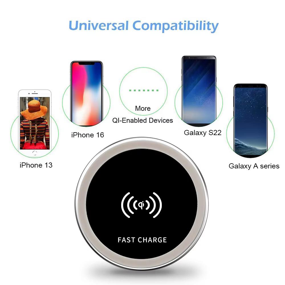Qi Wireless Charger Built-in Table - Embedded Fast Charger for iPhone 11 13 AirPods Xiaomi Mobile Phones