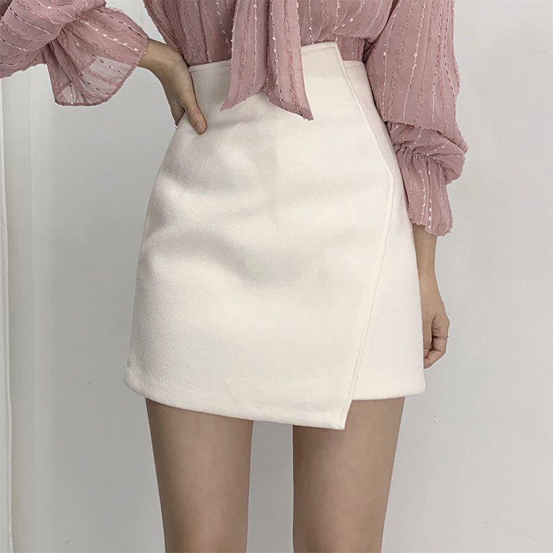Thickened Wool High-Waisted A-Line Skirt - Women s Autumn/Winter 2025 Hip-Hugging Irregular Fashion XL
