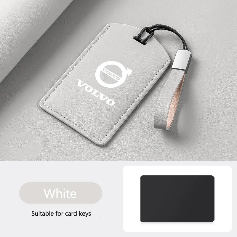 Leather Car Smart NFC Card Key Case Cover Key Bag Shell Holder For Volvo EM90 EX30 2024 Polestar Auto Key Protection Accessories