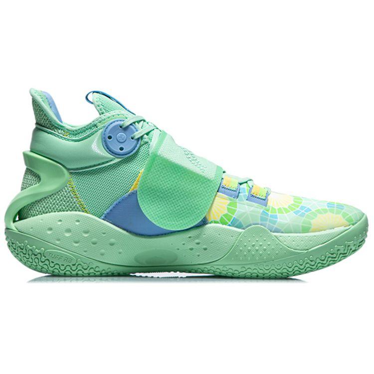 Li Ning Sonic 9 Odolné proti oděru Mid-Top Basketbalové boty Pánské tenisky Světle-Mátově-Zelená ABAR011-E