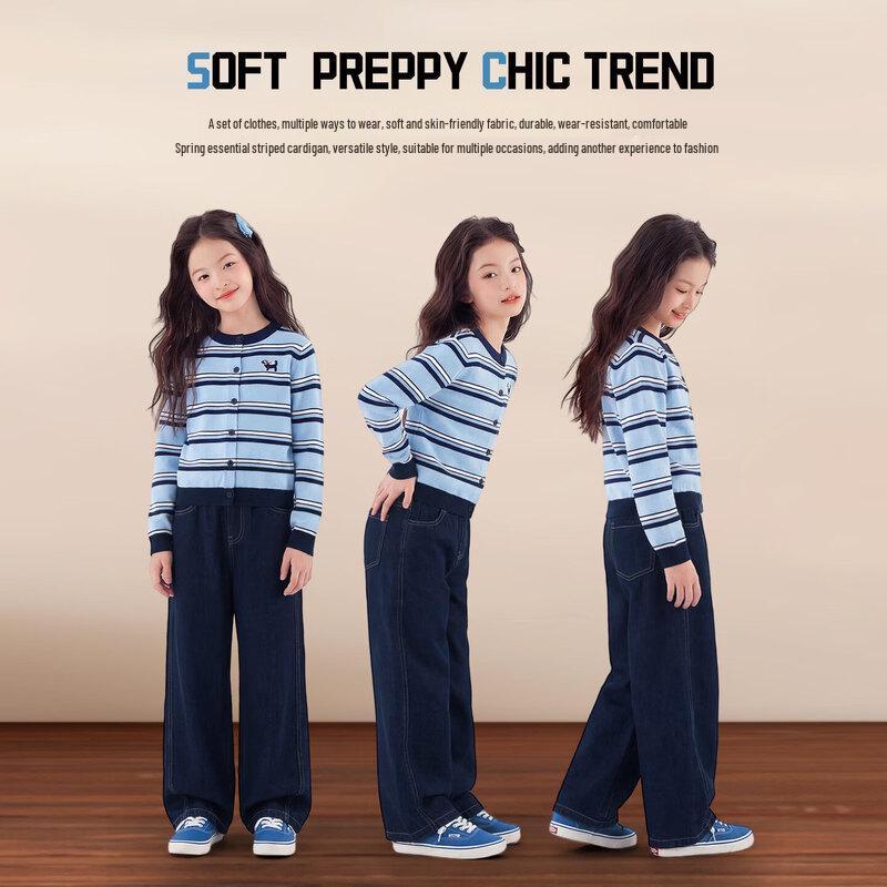 Moonkids Girls' Korean Style Autumn Cardigan & Denim Outfit