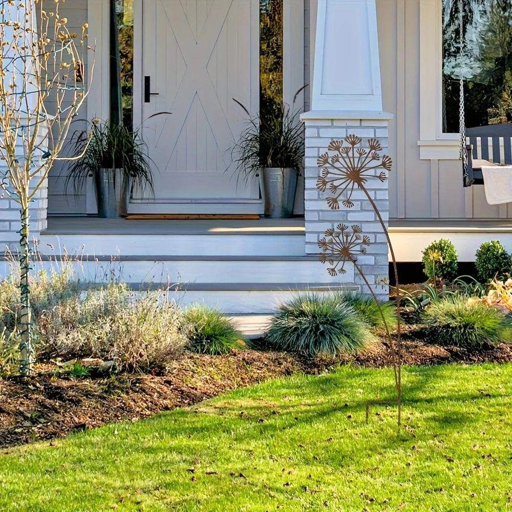 Antique Design Decorative Garden Stakes Metal Floor Plugs Ground Stake  Flower Pot