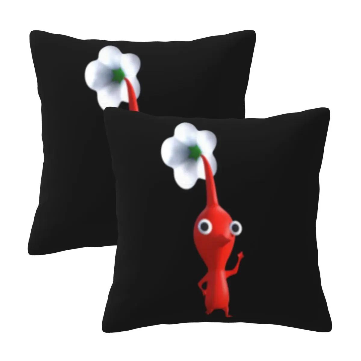 Pikmin 2 Pcs Square Pillowcase Pillow Cover Cushion Decor Comfort Throw Pillow For Home Car Peach skin 18*18(CM)-2Pcs