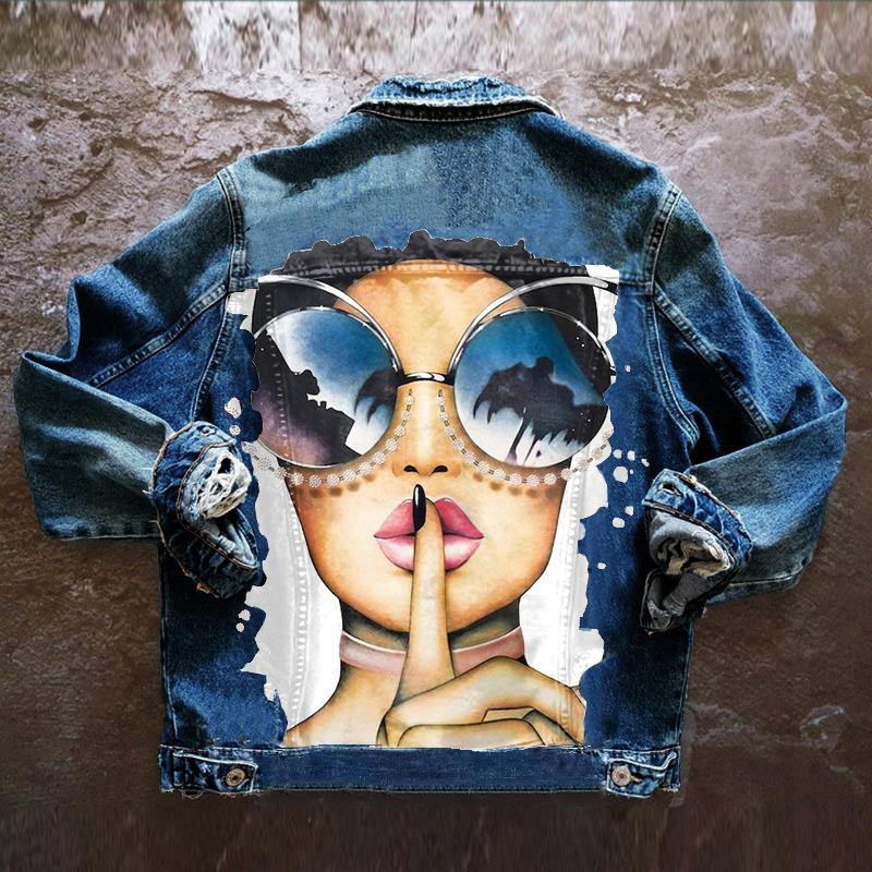 Urban girl European, American autumn and winter cross-border foreign trade casual denim jacket women's new spring and summer jacket 1493