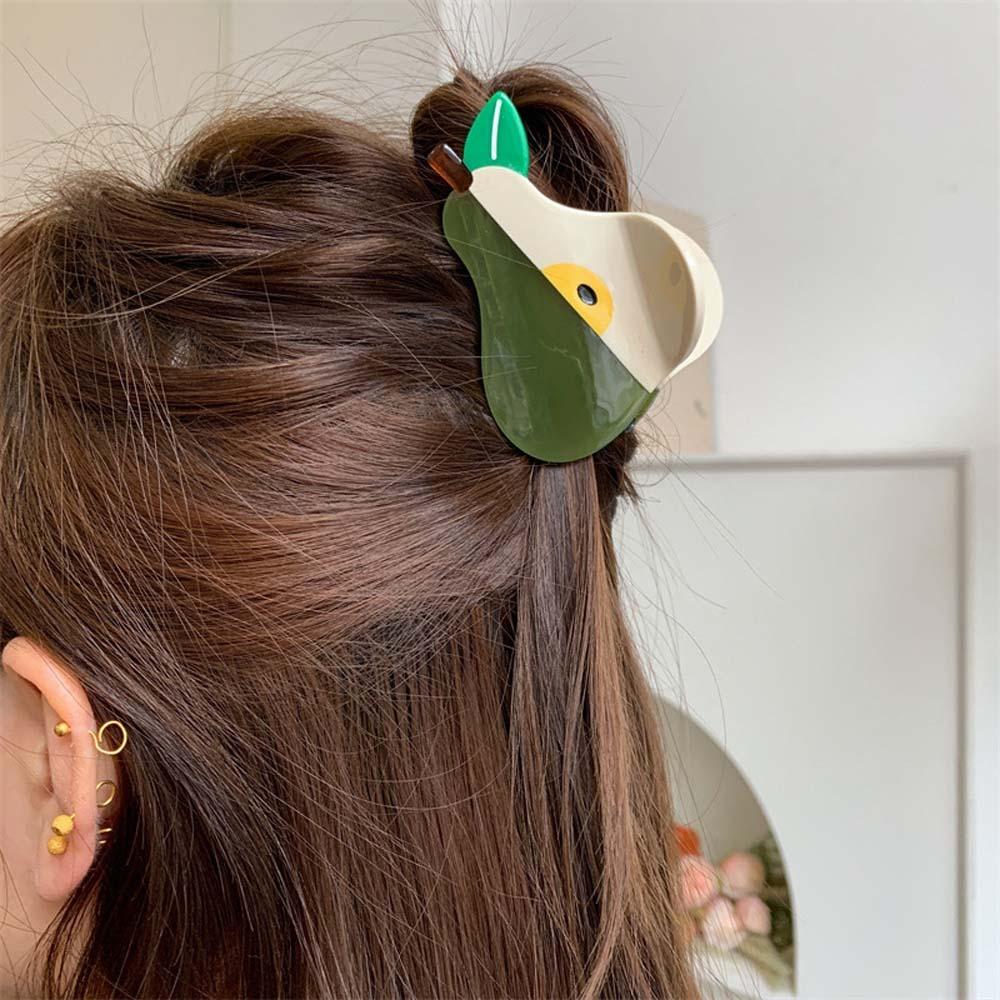Korean Style Acetic Acid Hair Claw Sweet Acrylic Hair Accessories Fashion Fruit Shark Clip  Summer