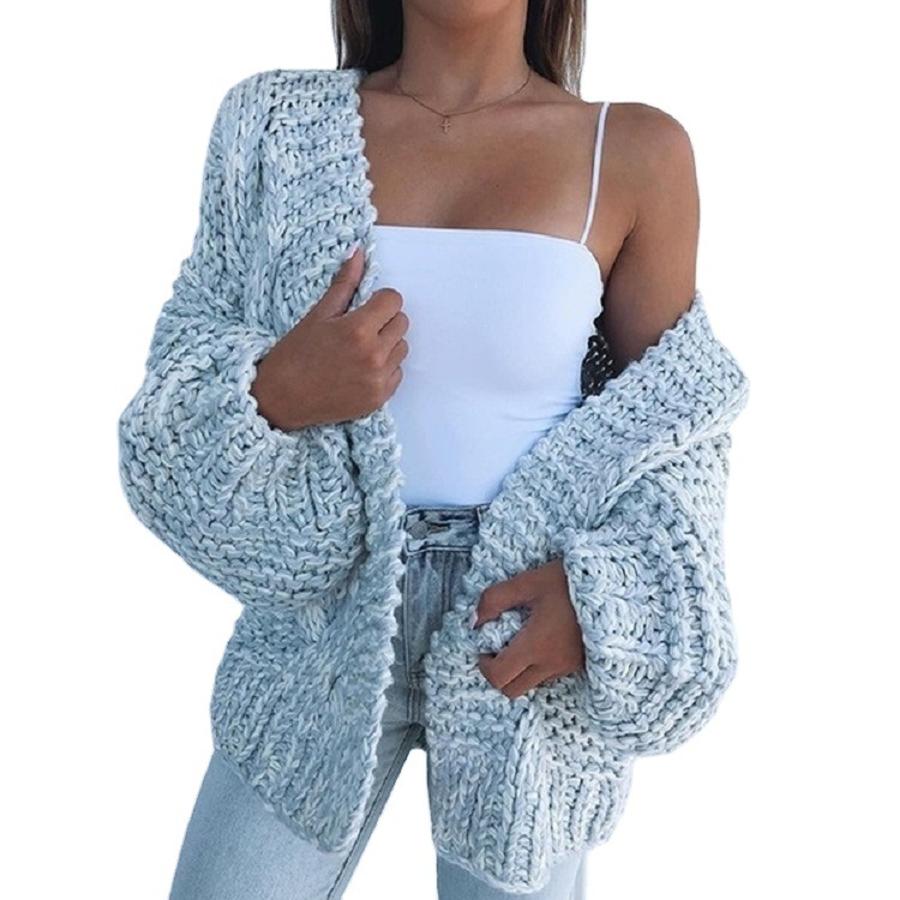 Small Batch Women's Knit Cardigan Sweater Long Sleeve Loose Autumn Winter Knitwear 3-Button Sweater