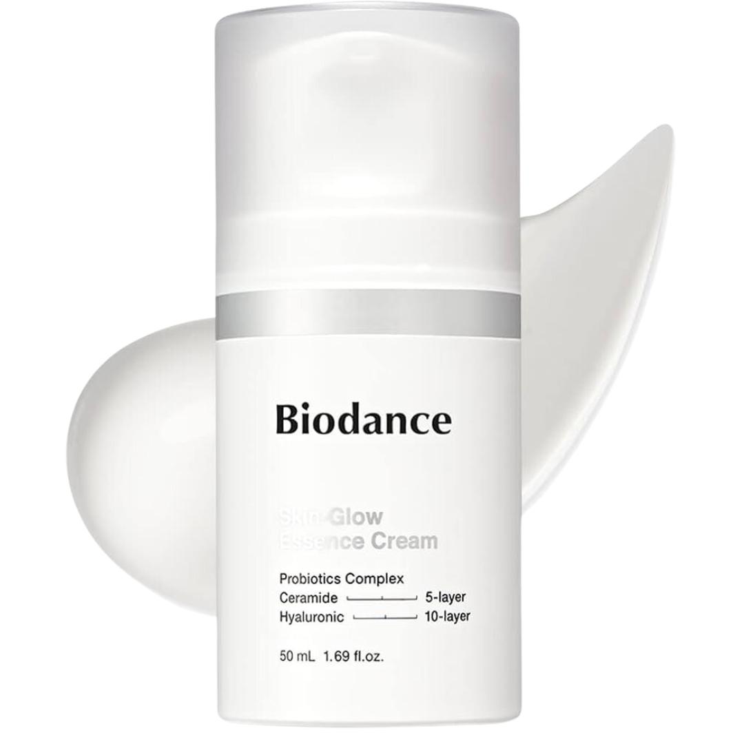 

Biodance Skin-Glow Essence Cream, увлажняющий, укрепляющий кожный барьер, увлажняющий крем для лица с гиалуроновой кислотой и керамидами | 1,69 жидких унций, 50 мл
