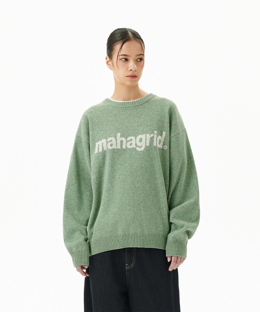 MAHAGRID Basic Logo Knit Sweater Green(Mg2Efmk620A)