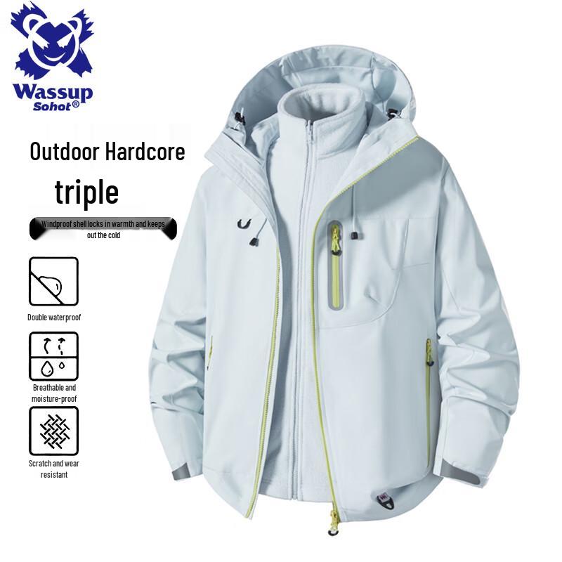 Wassup Sohot Men's Outdoor Windproof Waterproof Hooded Jacket