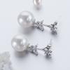 925 Sterling Silver Freshwater Cultured Pearl Drop Earrings For Women Butterfly Shape Crystal Fine Handmade Jewelry Party Gifts
