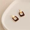 Autumn Winter New Brown Earrings Vintage Matte Drop Earrings for Women Metal Fashion Statement Dangle Earring Trend Jewelry