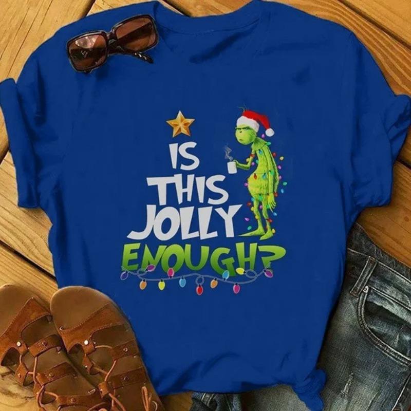 Christmas Cartoon Green Fur Monster 3D Printed Women's Short Sleeve Tees Top Kids Girl Casual Pullover